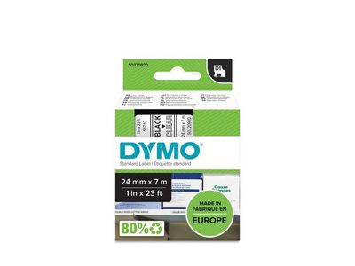 Tape DYMO D1 24mm svart på klar