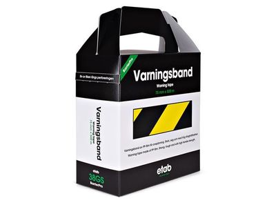 Varningsband gul/svart 75mmx500m