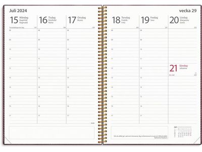 Kalender Study Twist burgundy A5 24/25