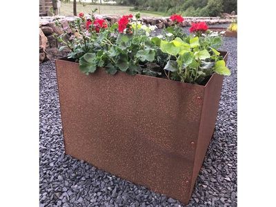 L-kruka med botten corten 45x75x55cm