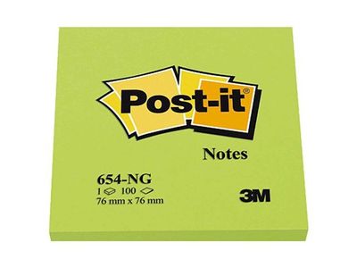 Notes POST-IT neon 76x76mm grön