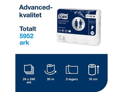 Toalettpapper TORK Adv T4 2-lag 24/fp