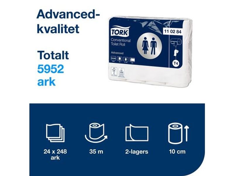 Toalettpapper TORK Adv T4 2-lag 24/fp