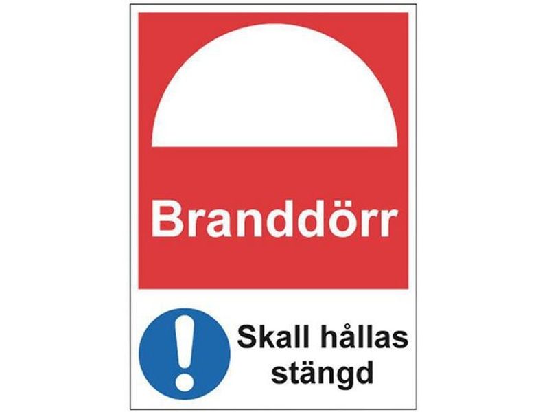 Skylt Branddörr A4 Aluminium