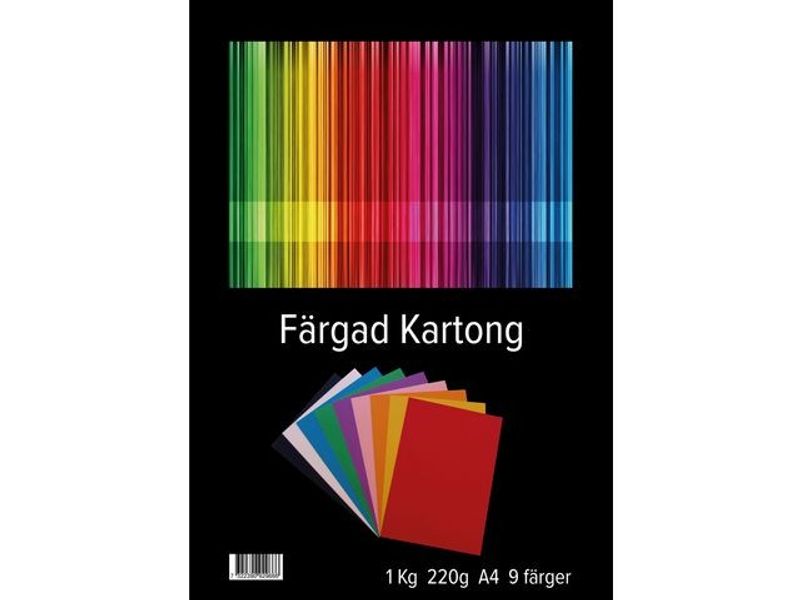 Kartong A4 220g 9 färger