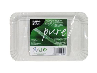 Tallrik Pure kantig 10x16cm vit 250/fp