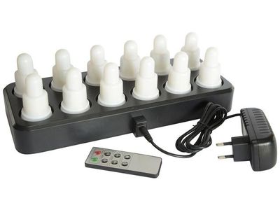 LED-ljus med laddare 65x40mm färger12/fp
