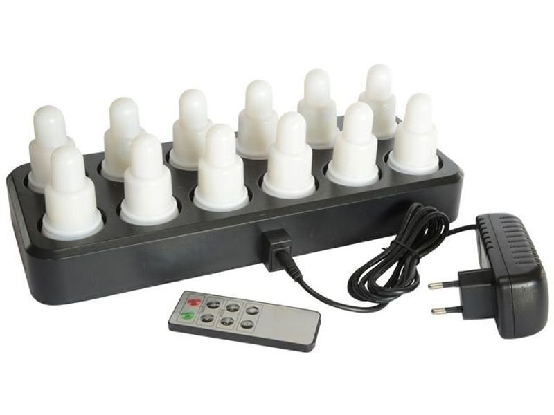 LED-ljus med laddare 65x40mm färger12/fp