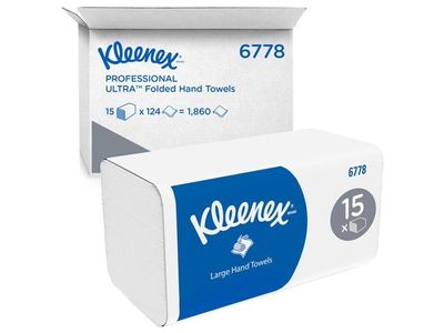 Handduk KLEENEX V-vikt 1860/fp Vit