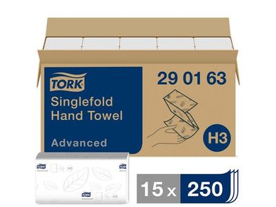 Handduk TORK Adv H3 2-lag vit 3750/fp