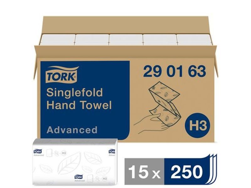 Handduk TORK Adv H3 2-lag vit 3750/fp