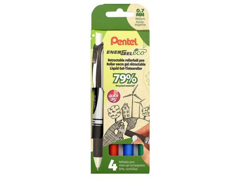 Gelpenna PENTEL Energel 0,7 s.färg 4/fp