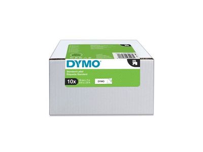 Tape DYMO D1 19mm svart på vit 10/fp