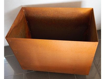 L-kruka med botten corten 45x75x55cm