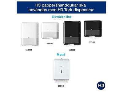 Handduk TORK Adv H3 2-lag vit 3750/fp