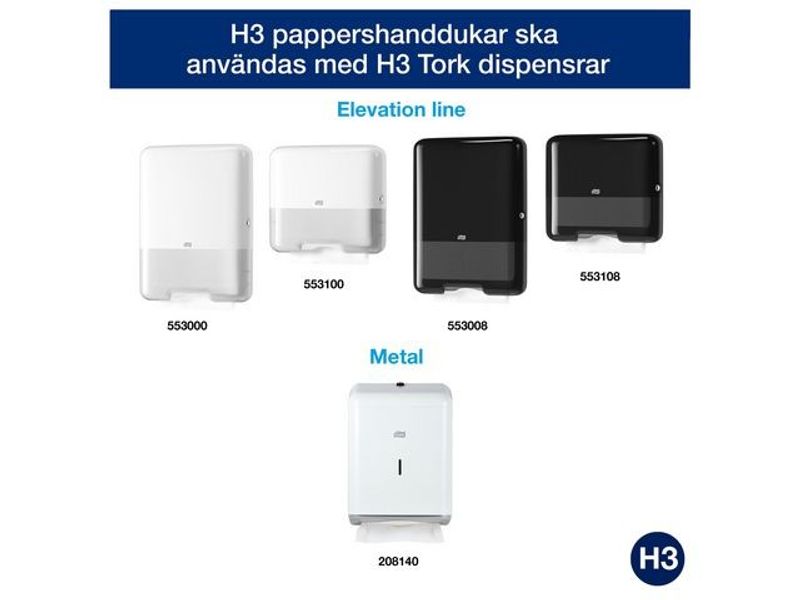 Handduk TORK Adv H3 2-lag vit 3750/fp