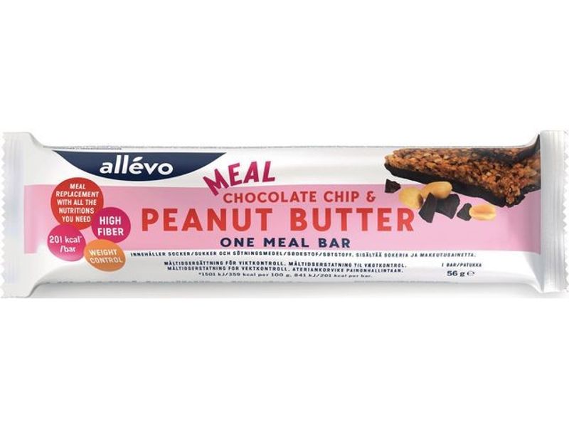 Bar ALLEVO Choc. Chip/Peanut butter 56g