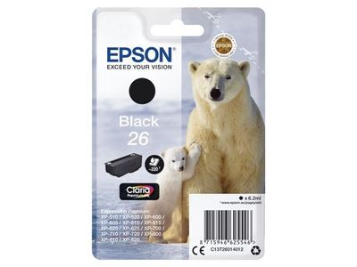 Bläckpatron EPSON C13T26014012 svart