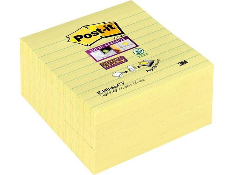 Notes POST-IT Z SS Linj 101x101 gul 5/fp