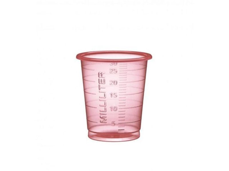 Medicinbägare Eco 30ml smal röd 90/fp