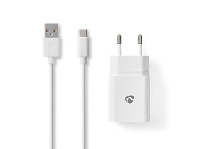 Laddare vägg NEDIS 2.4 A USB-C 1m vit