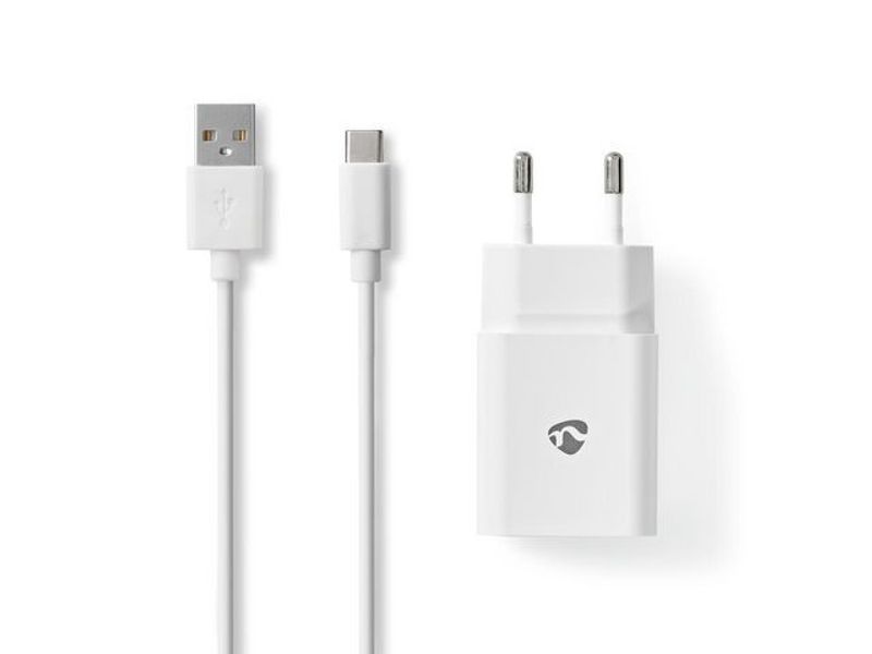 Laddare vägg NEDIS 2.4 A USB-C 1m vit