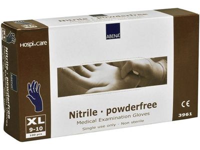 Nitrilhandske AQL 1,0 puderfri XL 100/fp