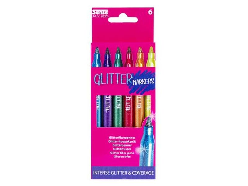 Fiberpennor Glitter 6/fp