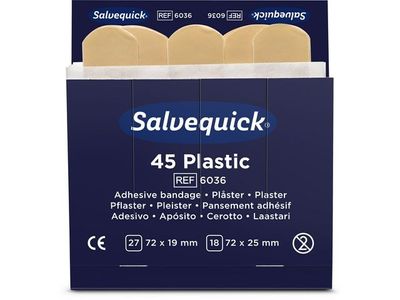 Plåster SALVEQUICK refill plast 45/fp