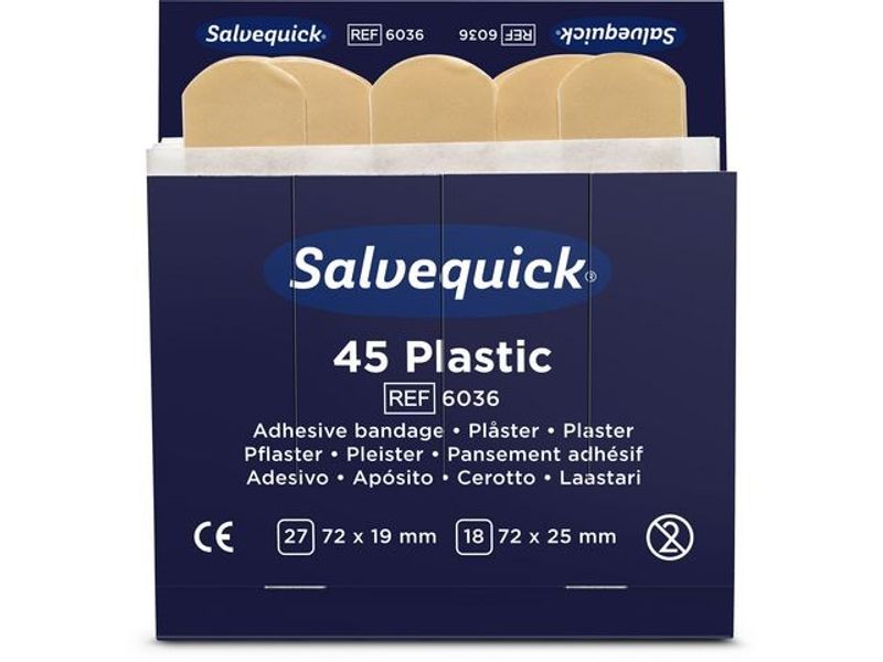 Plåster SALVEQUICK refill plast 45/fp