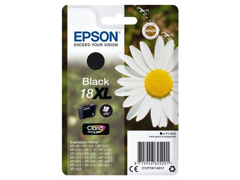 Bläckpatron EPSON C13T18114012 XL svart