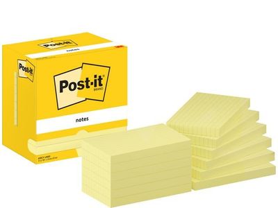 Notes POST-IT linjerat 76x127mm gul