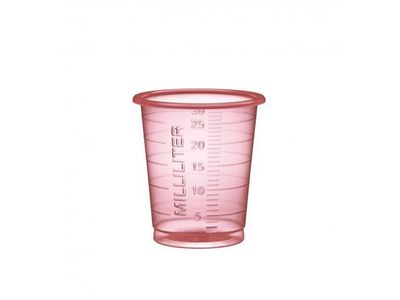 Medicinbägare Eco 30ml smal röd 90/fp