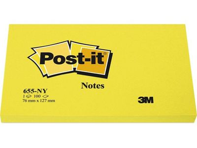 Notes POST-IT neon 76x127mm gul