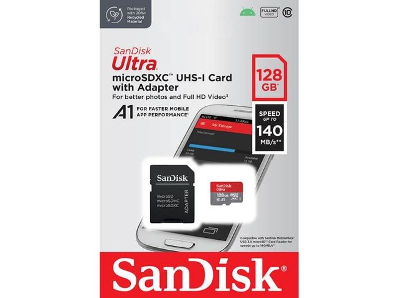 Minneskort SANDISK MicroSDXC Ultra 128GB