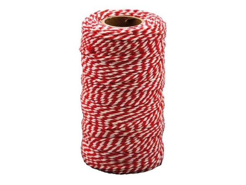 Bomullsnöre röd och vit