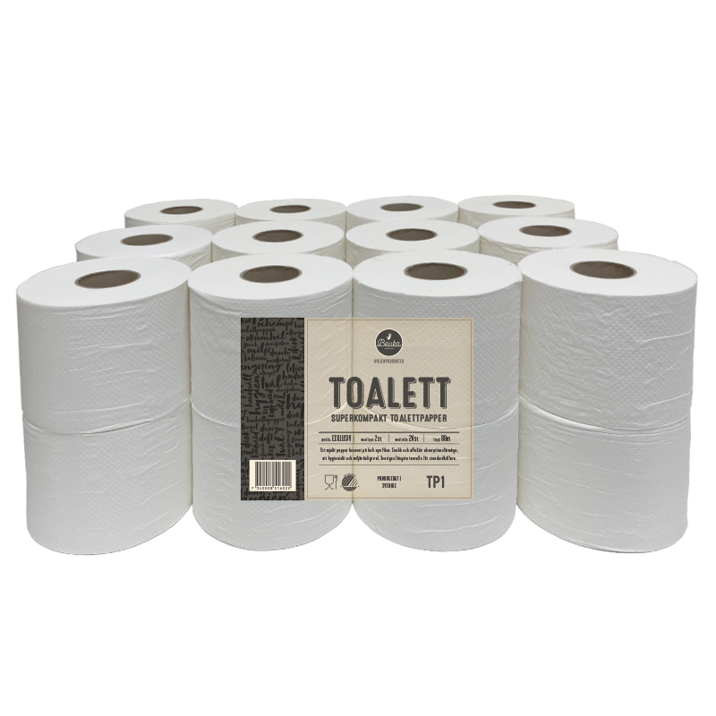 TOALETTPAPPER BRUKA TP1 2-lager Nyfiber 88m x 24 rullar