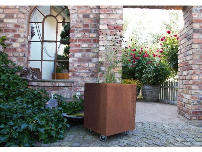 L-kruka med botten corten 45x45x55cm