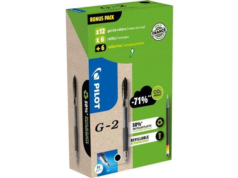 Gelpenna PILOT G2 Greenp. svart 12+12/fp