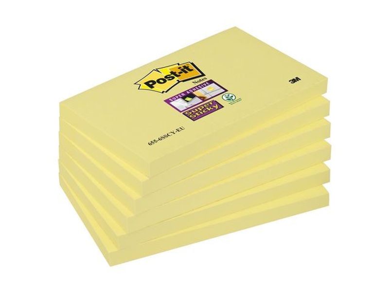 Notes POST-IT SS 76x127mm gul 6/fp