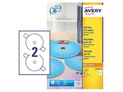 Etikett AVERY CD laser/inkjet 50/fp