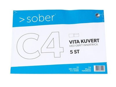 Kuvert konsument fp C4 FH vit 5/fp