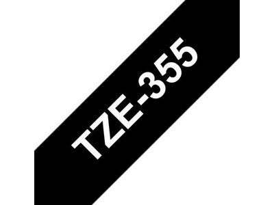 Tape BROTHER TZE355 24mm vit på svart