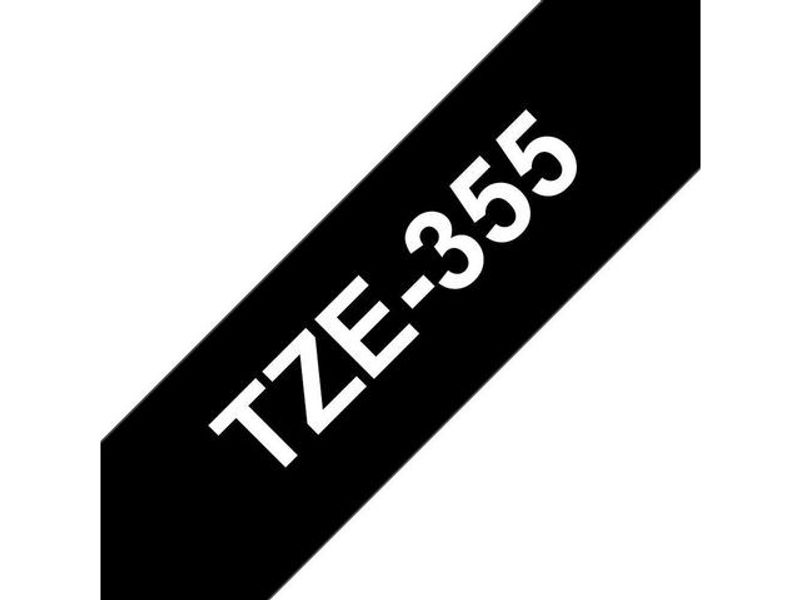 Tape BROTHER TZE355 24mm vit på svart