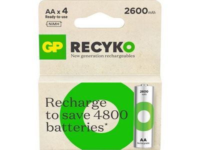 Batteri Laddbar GP Recyko 2600 AA 4/fp