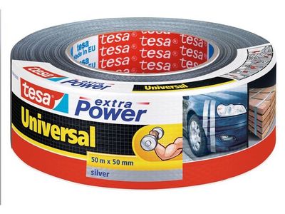 Vävtejp TESA Extra Power 50mmx50m silver