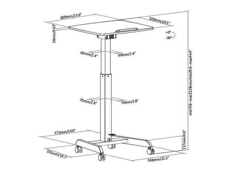 Bord höj/sänk SUN-FLEX Easydesk Pro vit