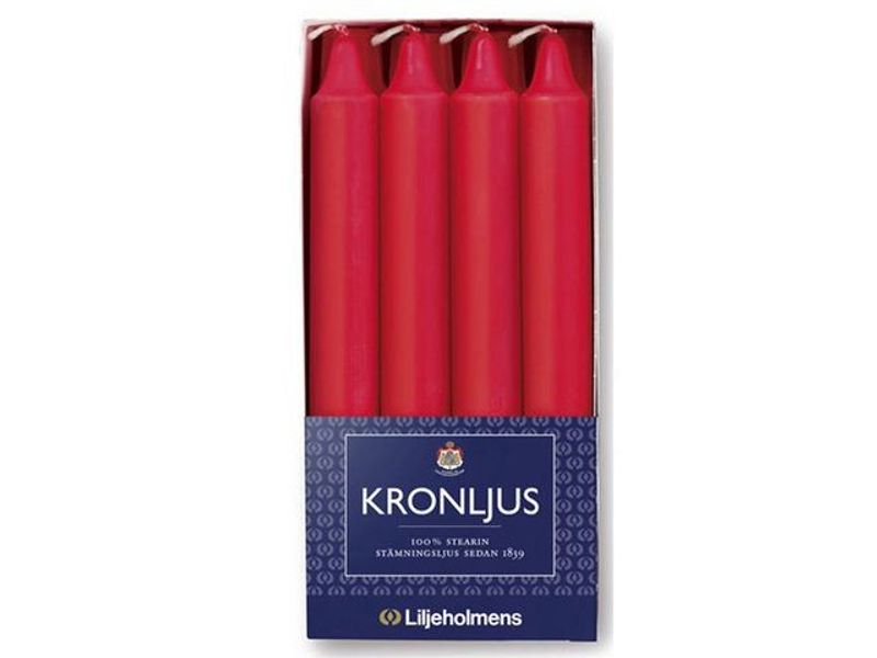 Kronljus LILJEHOLMENS 200mm röd 8/fp