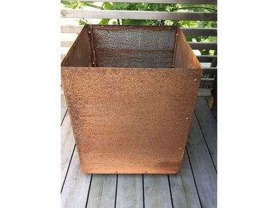 L-kruka med botten corten 45x45x55cm