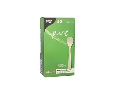 Kaffesked PURE papper 145mm vit 50/fp